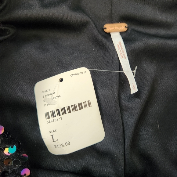 Free People‎ Sequin Festival Flares Stretchy Black Bell Bottoms Women's Large - Picture 7 of 11